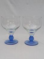 Vintage glazen met blauwe voet - bolling, Ophalen of Verzenden, Xx, Gebruikt, Xx