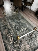Mooie glazen facetgeslepen salontafel 70x130x48, Huis en Inrichting, Tafels | Salontafels, 100 tot 150 cm, Zo goed als nieuw, Metaal