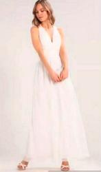 Little Mistress luxe lange avond(bruids) jurk wit details 36, Verzenden, Wit, Nieuw, Maat 36 (S)