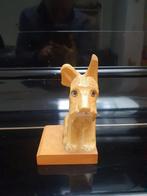 Art Deco Boekensteun ‘Scottie Dog’ Terrier houtsnijwerk, Ophalen, Gebruikt