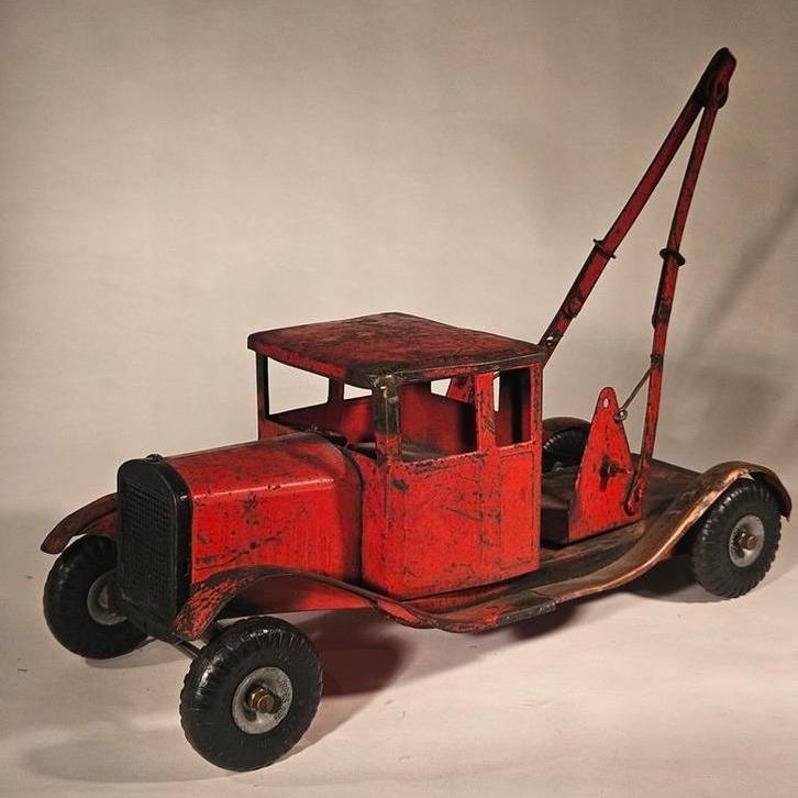 Antieke Triang Hijskraan Auto - Gerestaureerd 1950, Antiek en Kunst, Antiek | Speelgoed, Ophalen of Verzenden