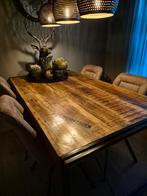 Industriële eettafel 160x90, Ophalen, 50 tot 100 cm, Zo goed als nieuw, 150 tot 200 cm