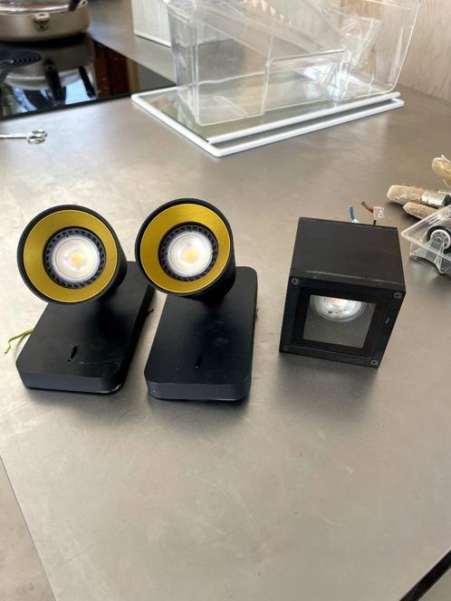 Lucide wandlampjes met schakelaar + plafondspot, Huis en Inrichting, Lampen | Spots, Gebruikt, Plafondspot of Wandspot, Metaal of Aluminium