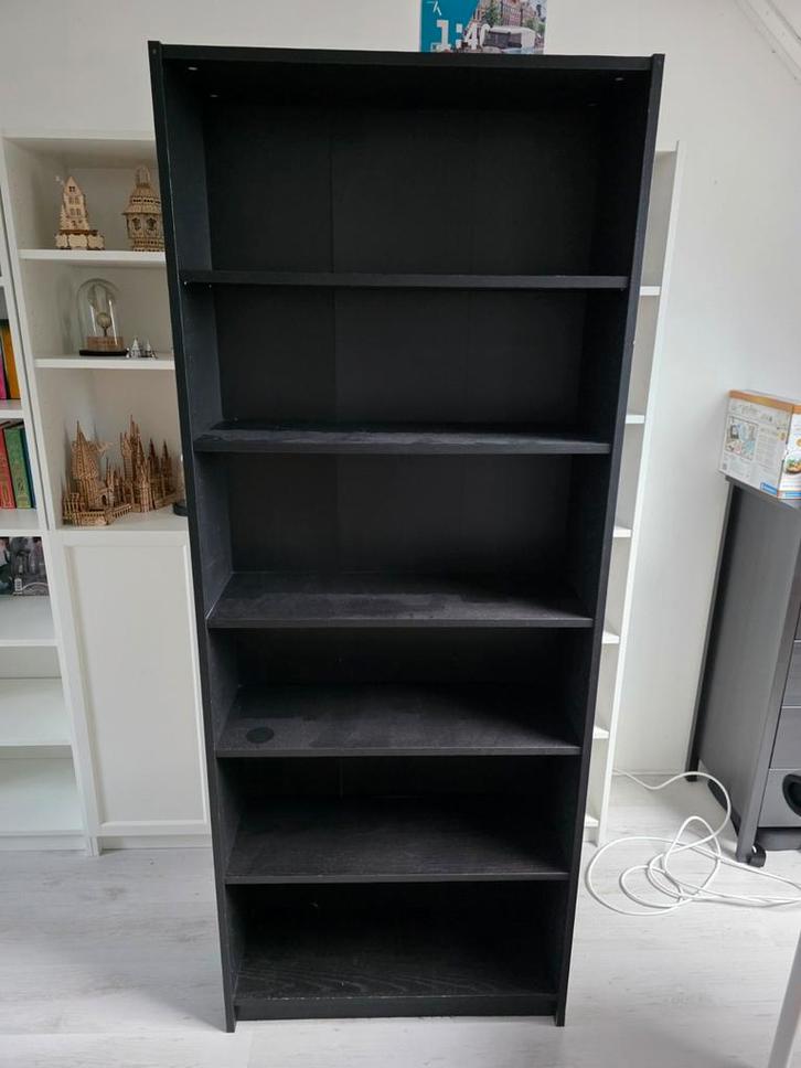 Ikea Billy Boekenkast Zwartbruin - Gebruikt, Huis en Inrichting, Kasten | Boekenkasten, Gebruikt, Met plank(en), Ophalen