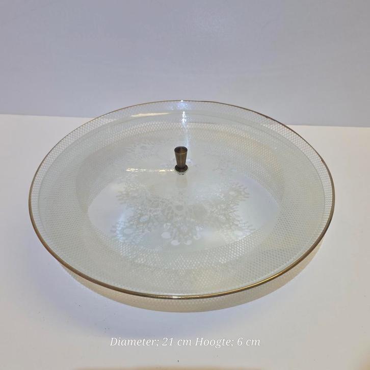 Vintage Flamingo Koekschaal met Deksel - Jaren 60, Huis en Inrichting, Lampen | Plafondlampen, Ophalen of Verzenden