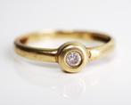 14 krt gouden ring met natuurlijke diamant van 0.10 ct, ., Ophalen of Verzenden, Zo goed als nieuw, Met edelsteen