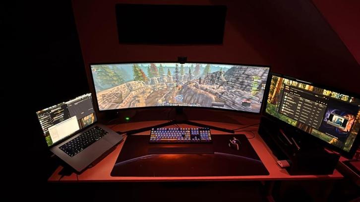 49 inch ultra-wide curved monitor, samsung lc49j890dkuxen, Computers en Software, Monitoren, Zo goed als nieuw, 101 t/m 150 Hz