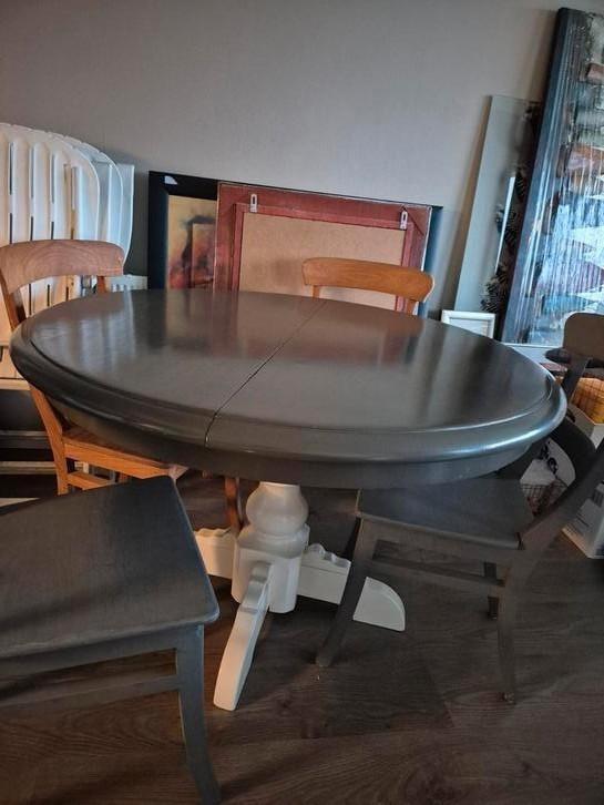 Eettafel met stoelen, Huis en Inrichting, Complete eetkamers, Zo goed als nieuw, 4 tot 6 stoelen, Ophalen