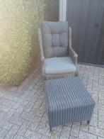 Wicker tuinstoel met hocker, Ophalen, Gebruikt, Wicker