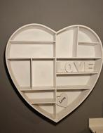 Letterbak hartvormig, wanddecoratie, wit hart van hout, Huis en Inrichting, Woonaccessoires | Wanddecoraties, Ophalen, Zo goed als nieuw