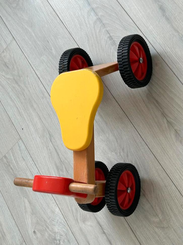 Houten Loopfiets - Klassiek Speelgoed, Kinderen en Baby's, Speelgoed | Buiten | Voertuigen en Loopfietsen, Zo goed als nieuw, Loopfiets