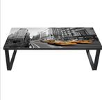 Moderne glazen salontafel met New York print, Ophalen, Minder dan 50 cm, 50 tot 100 cm, Minder dan 50 cm