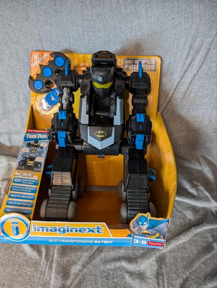 Imaginext R/C Transforming Batbot - Compleet met Doos!, Kinderen en Baby's, Speelgoed | Actiefiguren, Zo goed als nieuw, Ophalen of Verzenden