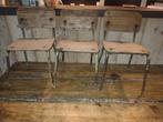 3 oude kleuterstoeltjes schoolstoeltjes, Gebruikt, Drie, Vintage, Ophalen of Verzenden