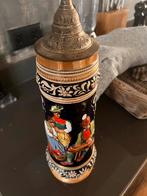 Antieke Bierpul Keramiek met Tinnen Deksel Muzikanten, Antiek en Kunst, Antiek | Keramiek en Aardewerk, Ophalen of Verzenden