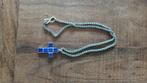 Zware zilveren ketting met zilveren kruis met lapis lazuli, Ophalen of Verzenden, Zo goed als nieuw, Met edelsteen, Zilver