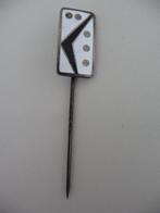 oud emaille speldje - NA FIJVEN - Uitgeverij Eska - Utrecht, Verzamelen, Ophalen of Verzenden, Gebruikt, Overige onderwerpen, Speldje of Pin