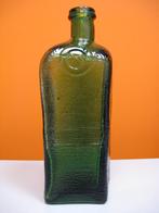 decoratieve asymmetrisch groene glazen fles / vaas, Antiek en Kunst, Antiek | Glas en Kristal, Ophalen of Verzenden