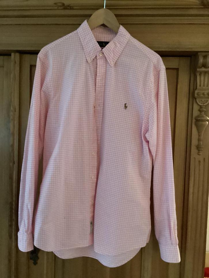 Overhemd Gant L, Kleding | Heren, Overhemden, Zo goed als nieuw, Roze, Ophalen of Verzenden