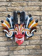 Vintage groot houten masker Naga Raksha of Cobra Sri Lanka, Antiek en Kunst, Kunst | Beelden en Houtsnijwerken, Ophalen of Verzenden