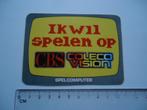 sticker oud CBS Colecovision spelcomputer game gaming retro, Verzenden, Zo goed als nieuw, Bedrijf of Vereniging