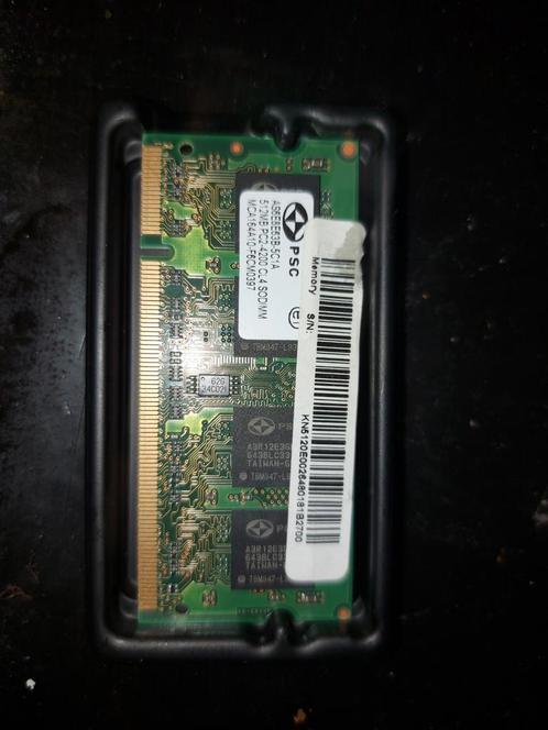 PSC 512MB DDR2 SODIMM Laptop Geheugen, Computers en Software, RAM geheugen, Gebruikt, Laptop, DDR2, Ophalen of Verzenden