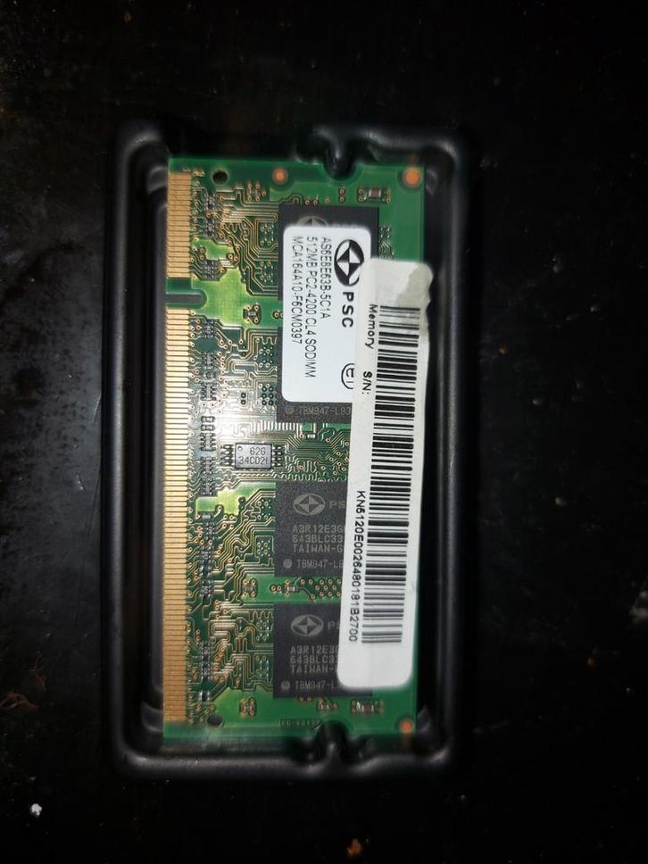 PSC 512MB DDR2 SODIMM Laptop Geheugen, Computers en Software, RAM geheugen, Gebruikt, Laptop, DDR2, Ophalen of Verzenden