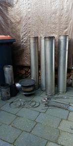 Rvs kachel pijpen+toebehoren., Huis en Inrichting, Kachels, Ophalen, Gebruikt, Hout, Houtkachel