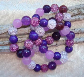 Snoer kralen 8 mm halfedelsteen paarstinten beschikbaar voor biedingen