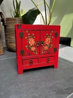 Chinees handgeschilderd kastje sieraden kast chinese, Verburgt Vintage, Gebruikt, Ophalen of Verzenden, https://verburgtvintage.nl/#contact
