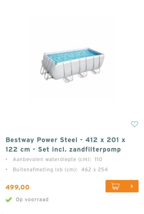 Bestway zwembad 412x201x122 incl. Alle toebehoren, Tuin en Terras, Zwembaden, Zo goed als nieuw, Opzetzwembad, 120 cm of meer