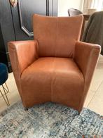 Cognac Leren Fauteuil, Gebruikt, Ophalen of Verzenden, 50 tot 75 cm, Leer