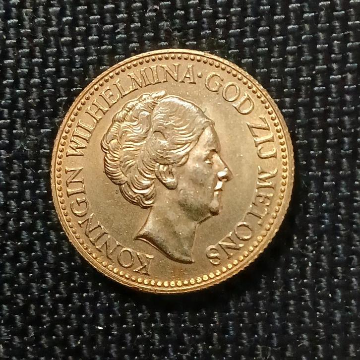 1932 tientje 10 Gulden Gouden Wilhelmina vergulding naslag., Postzegels en Munten, Munten | Nederland, Losse munt, 10 gulden, Koningin Wilhelmina