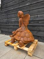 💥💥 Fee op Schildpad - Tuin beeld gietijzer, Tuin en Terras, -, Engelenbeeld, -, Ophalen of Verzenden