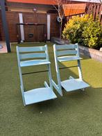 2x Stokke Tripp Trapp - Aqua Blauw, Kinderen en Baby's, Kinderstoelen, Ophalen, Gebruikt, Meegroeistoel, Gordel(s)