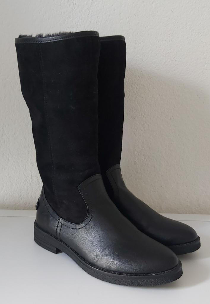 Zwart leer/suede gevoerde winter Laarzen, Kleding | Dames, Schoenen, Nieuw, Hoge laarzen, Zwart, Ophalen of Verzenden