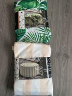 Twee Opblaasbare poefen - Groen/Wit & Creme/Wit - Ø55cm, Kunststof, Rond, Nieuw, Ophalen of Verzenden