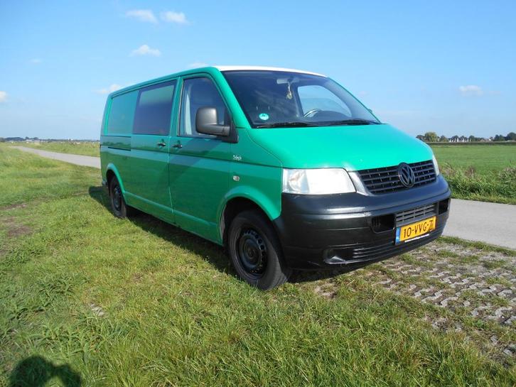 Volkswagen Transporter T5 1.9 TDI 75kw 2008 Dubbele Cabine, Auto's, Bestelauto's, Particulier, Volkswagen, Diesel, Euro 4, Handgeschakeld