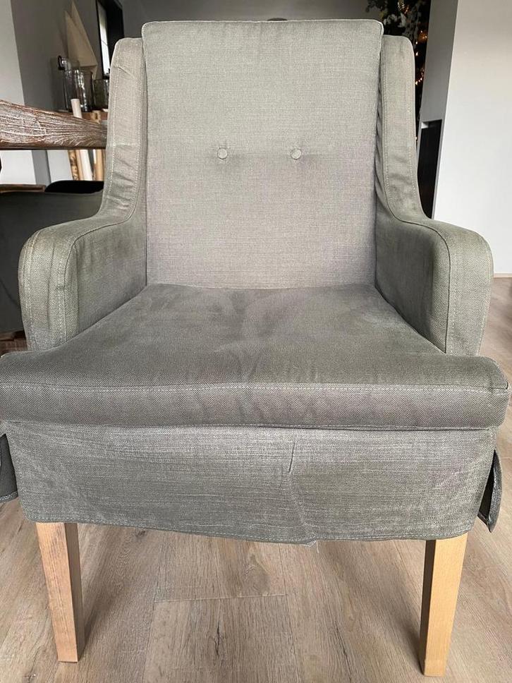 3 Hoffz Loreen Eetkamerstoelen + Extra Hoezen, Huis en Inrichting, Stoelen, Gebruikt, Drie, Stof, Grijs, Ophalen of Verzenden