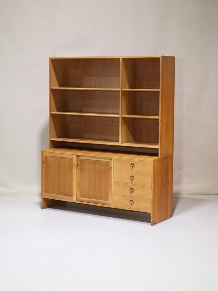 Hans J. Wegner boekenkast eiken Ry Møbler Deens, Huis en Inrichting, Kasten | Boekenkasten, Zo goed als nieuw, 100 tot 150 cm