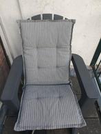 2 tuinkussens grijs met wit gestreept, Tuin en Terras, Tuinmeubel-accessoires, Ophalen, Zo goed als nieuw