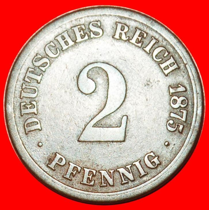 Ⰿ EAGLE (1873-1877): GERMANY 2 PFENNIGS 1875A PRUSSIA!, Postzegels en Munten, Munten | Europa | Niet-Euromunten, Losse munt, Duitsland