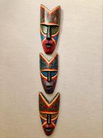 Set van 3 houten maskers, aboriginal-art, Ophalen of Verzenden