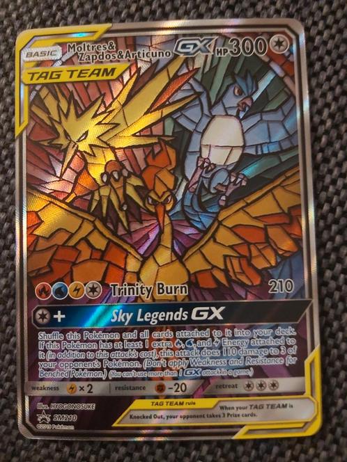Zapdos, moltres en articuno promo sm210, Hobby en Vrije tijd, Verzamelkaartspellen | Pokémon, Zo goed als nieuw, Losse kaart, Ophalen of Verzenden