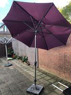 Mooi parasol met graniet voet diameter 270 cm, Ophalen, Zo goed als nieuw, Parasolvoet