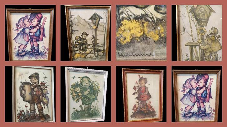1070 lijst lijstjes hummel hummeltje lijsten vintage hummels, Antiek en Kunst, Kunst | Tekeningen en Foto's, Ophalen of Verzenden