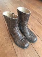 Python/slangenleer vintage blokhak laarsje Sendra Maat 36, Sendra, Bruin, Lage of Enkellaarzen, Ophalen of Verzenden