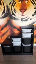 Zwarte drietraps kast met bakken, Huis en Inrichting, Kasten | Overige, Ophalen, Gebruikt