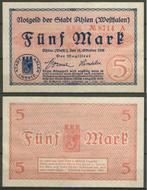 Ahlen Westfalen 5 Mark 1918 No. 13963 Noodgeld c-95 jdu, Los biljet, Duitsland, Verzenden