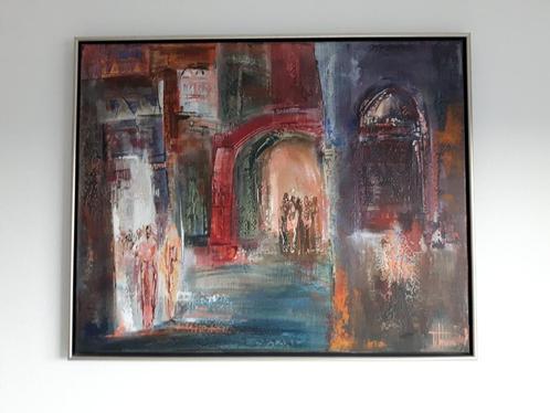 Jaipur Market Toos van Holstein olieverf op linnen., Antiek en Kunst, Kunst | Schilderijen | Modern, Ophalen
